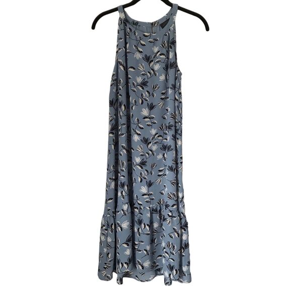 J. Jill Dresses & Skirts - J Jill Wearever Collection Dress Petite Size PS Halter Blue Leaf Flounce Hem